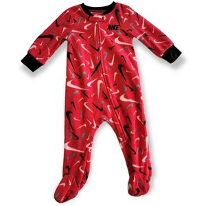 Nike Boys Zip Up Fleece Footed Pajamas 9 Months